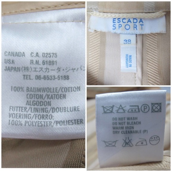 ESCADA Gold Damask Stripe MandarinCollar Button Front Jacket Blazer Size 38 US 8 - Picture 12 of 14